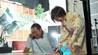 CM撮影中の様子。