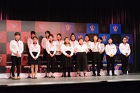 「女芸人No.1決定戦 THE W」決勝進出者会見の様子。