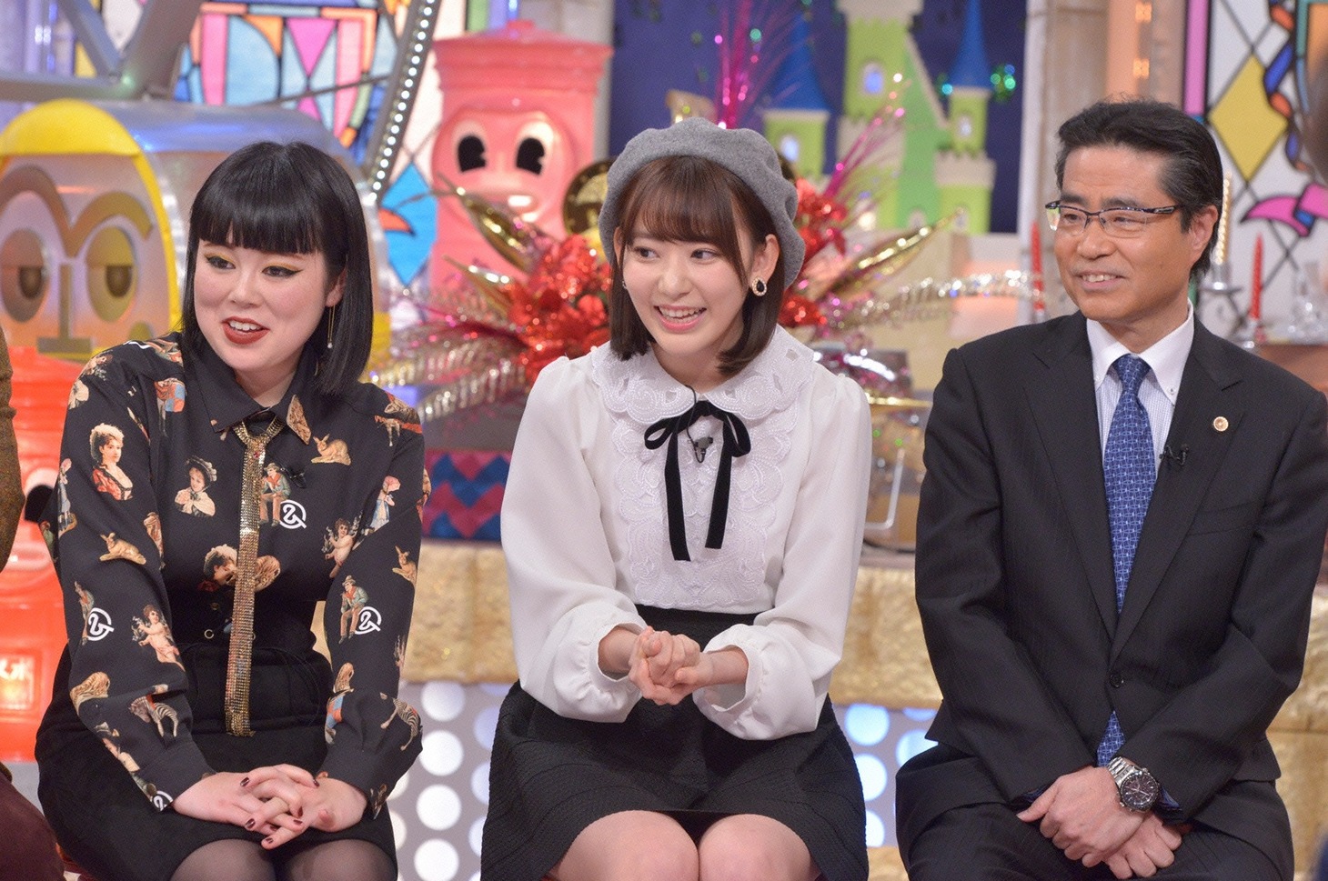 左からブルゾンちえみ、宮脇咲良、若狭勝。(c)読売テレビ