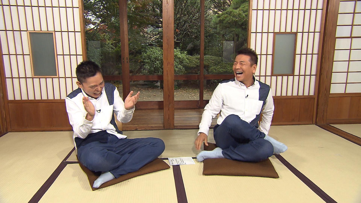「太田上田」に出演する（左から）爆笑問題・太田、くりぃむしちゅー上田。(c)中京テレビ