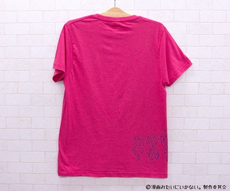 「漫画みたいにいかない。」Tシャツのピンク（裏面）。