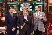 左から桝太一アナウンサー、ビートたけし、東野幸治。(c)日本テレビ