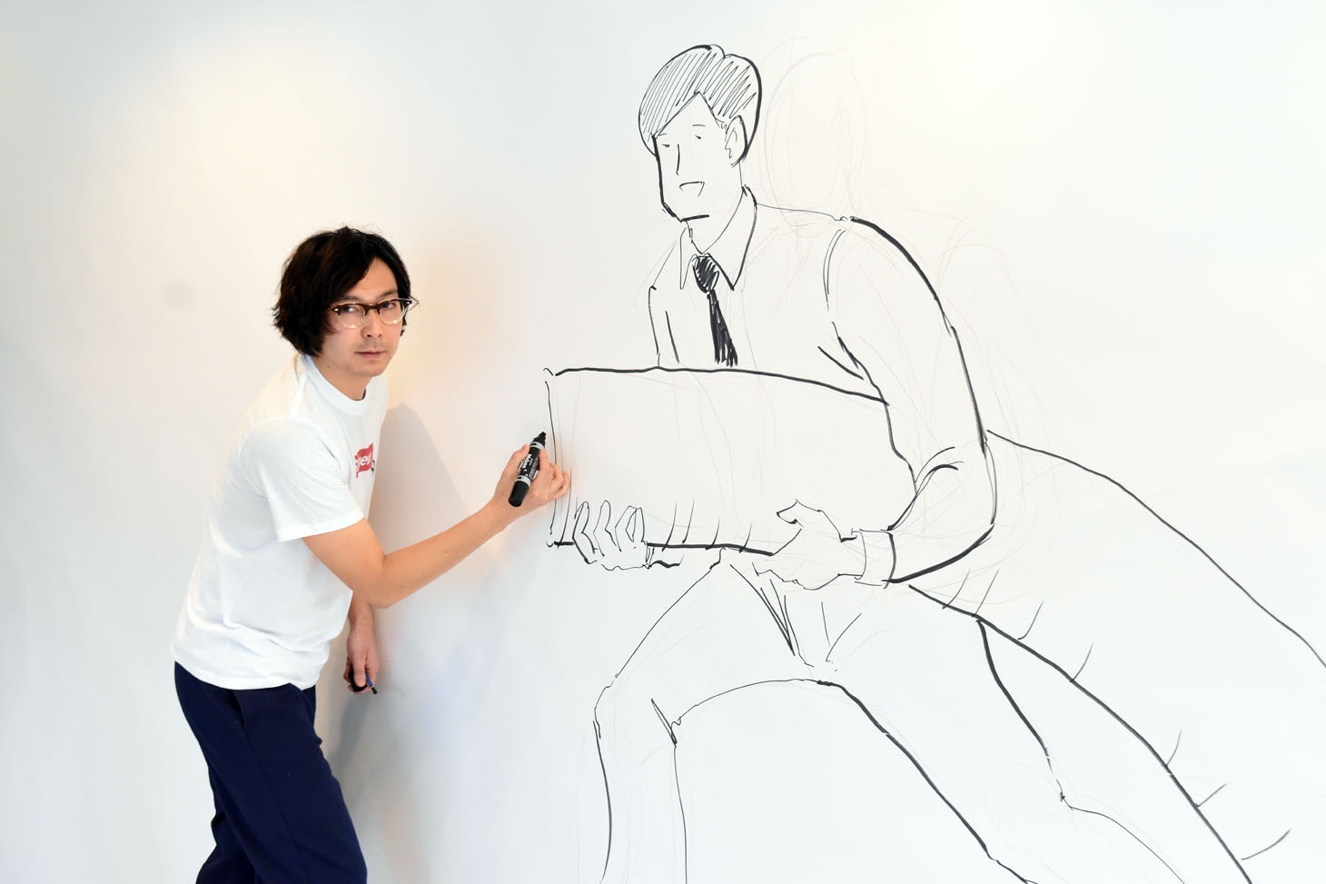 ライブペインティングに初挑戦した田中光。