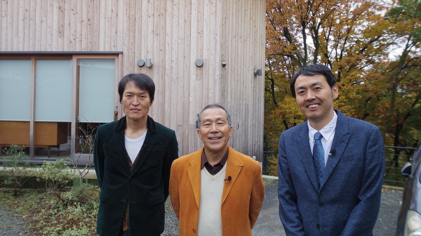 （左から）千原ジュニア、渡辺篤史、アンガールズ田中。(c)テレビ朝日