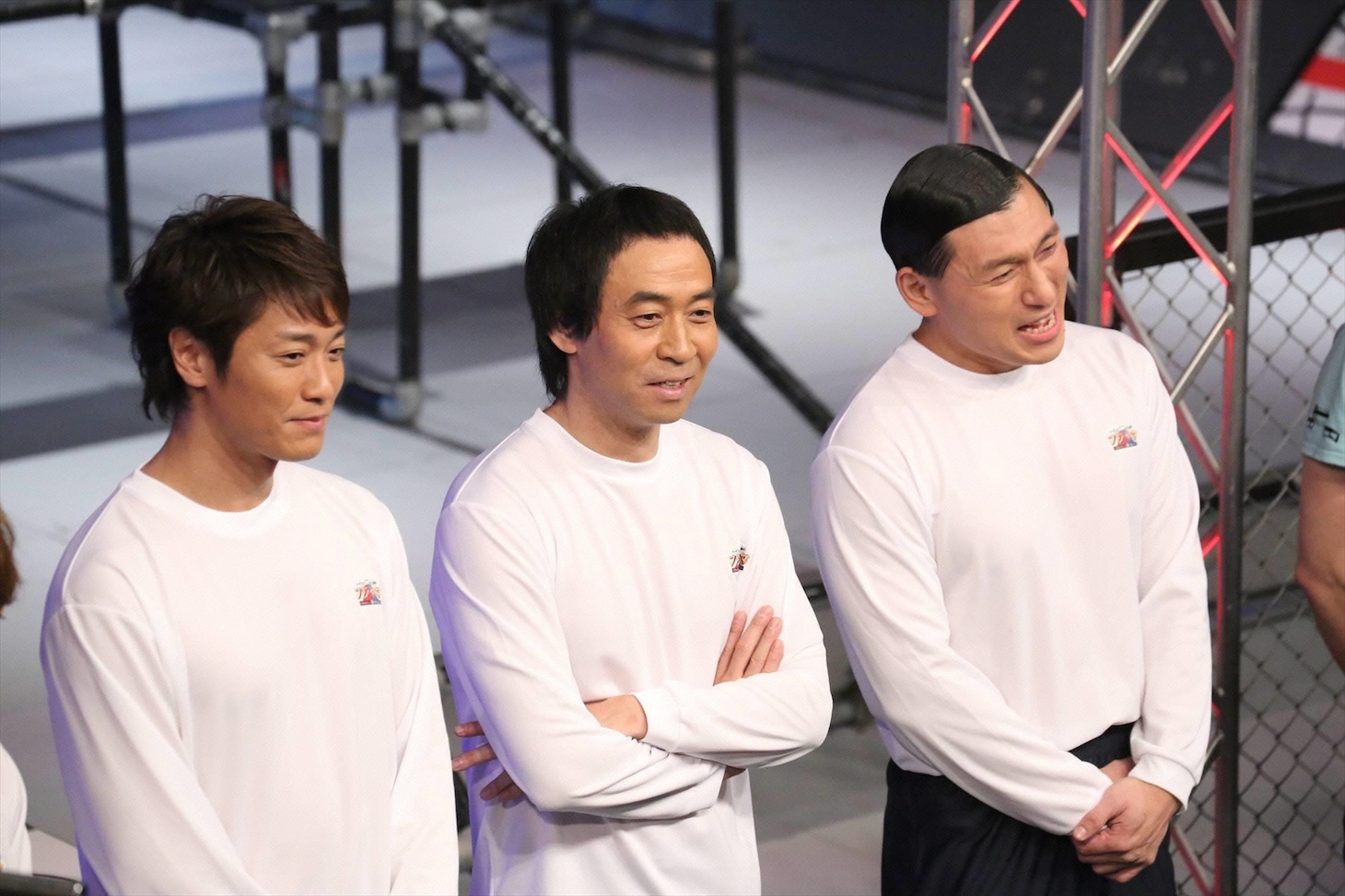 「ニッポンよ！セカイを倒せ！ フジヤマ 日本のNo.1 VS 世界のNo.1」に出演する（左から）永井大、ペナルティ・ワッキー、オードリー春日。(c)フジテレビ
