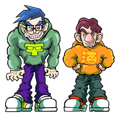 「勇者ああああ」でMCを務めるアルコ＆ピースのイラスト。