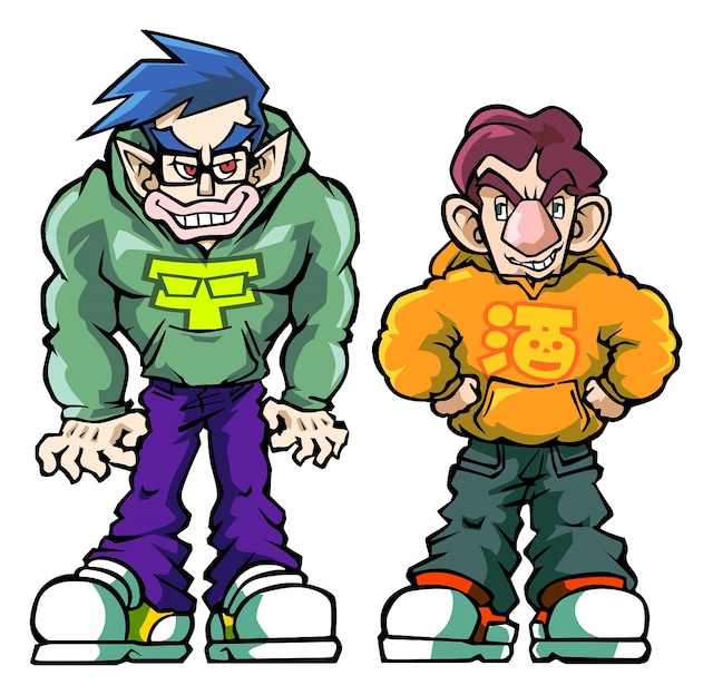 「勇者ああああ」でMCを務めるアルコ＆ピースのイラスト。