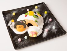 酒井藍とぐでたまのコラボメニュー「かまくらバウム食えへん」。