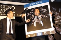 映画「ジョン・ウィック：チャプター2」Blu-rayおよびDVDリリース会見の様子。