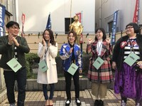 「旅ずきんちゃん」に出演する（左から）ずん飯尾、鈴木亜美、尼神インター、メイプル超合金・安藤なつ。(c)CBC