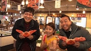 左から南海キャンディーズ山里、押しだしましょう子、林家たい平。(c)日本海テレビ