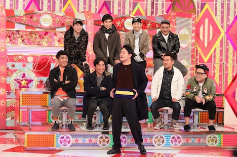 「金曜★ロンドンハーツ」で私服のおしゃれさを競う「プロダクション矢作舎」の芸人たち。(c)テレビ朝日