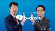 b→dashの新CMに出演するおぎやはぎ。