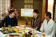 左から関根勤、陣内智則、月亭八方。(c)読売テレビ