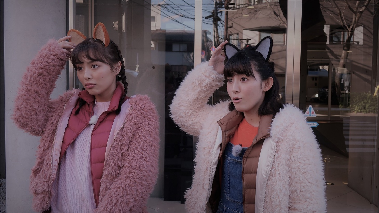 「イヌネコ依存中」に出演する（左から）内田理央、福田彩乃。