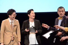 東京ホテイソンたける、ショーゴ、カミナリまなぶ（左から）。