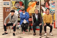 （左から）インパルス板倉、あばれる君、カミナリ。(c)フジテレビ