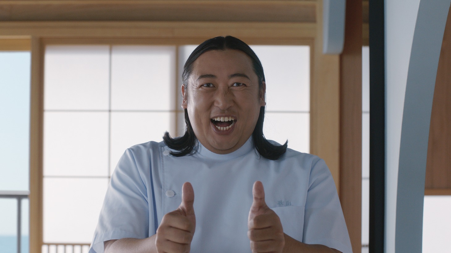 CM「温泉上がりでスッキリ 2018春」のワンシーン。