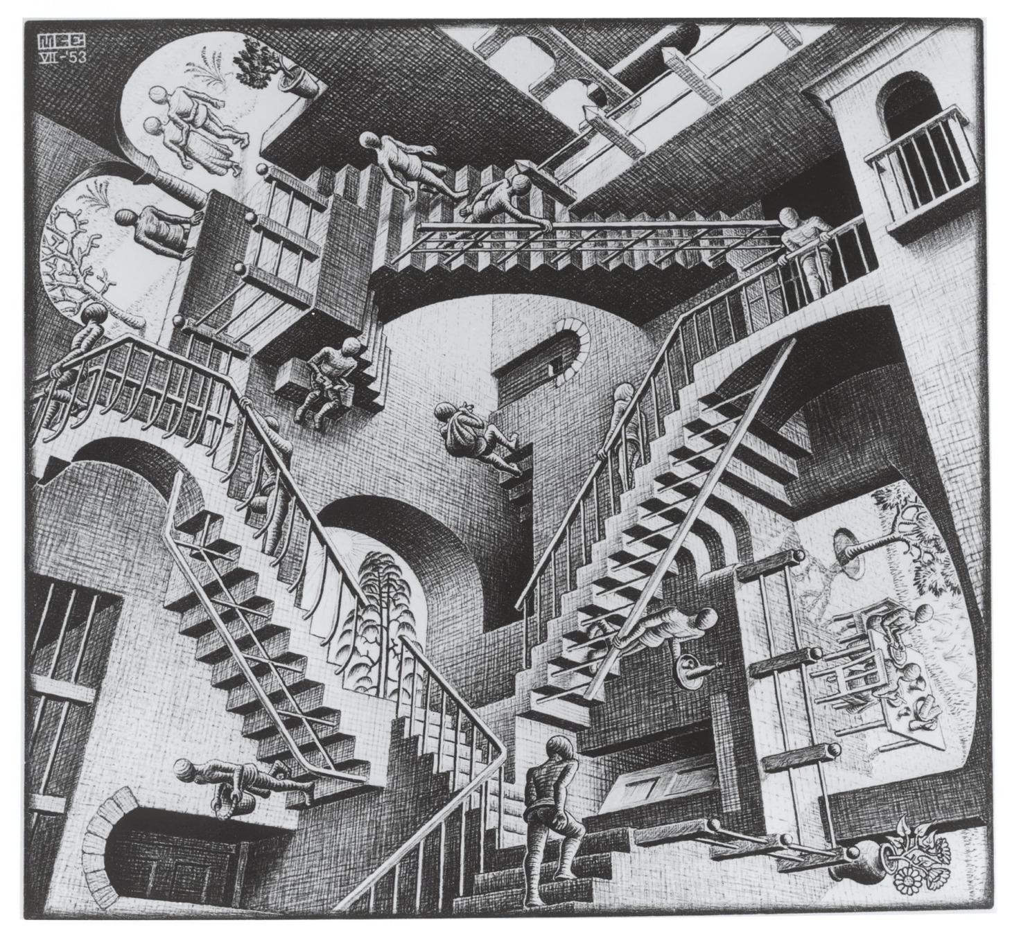 《相対性》 1953年 All M.C. Escher works copyright (c)The M.C. Escher CompanyB.V. - Baarn-Holland. All rights reserved. www.mcescher.com