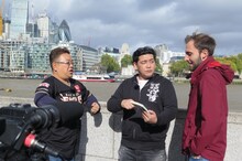 ロンドンを旅するサンドウィッチマン。(c)BSフジ