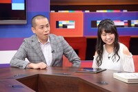 （左から）タカアンドトシ・トシ、大原優乃。(c)中京テレビ
