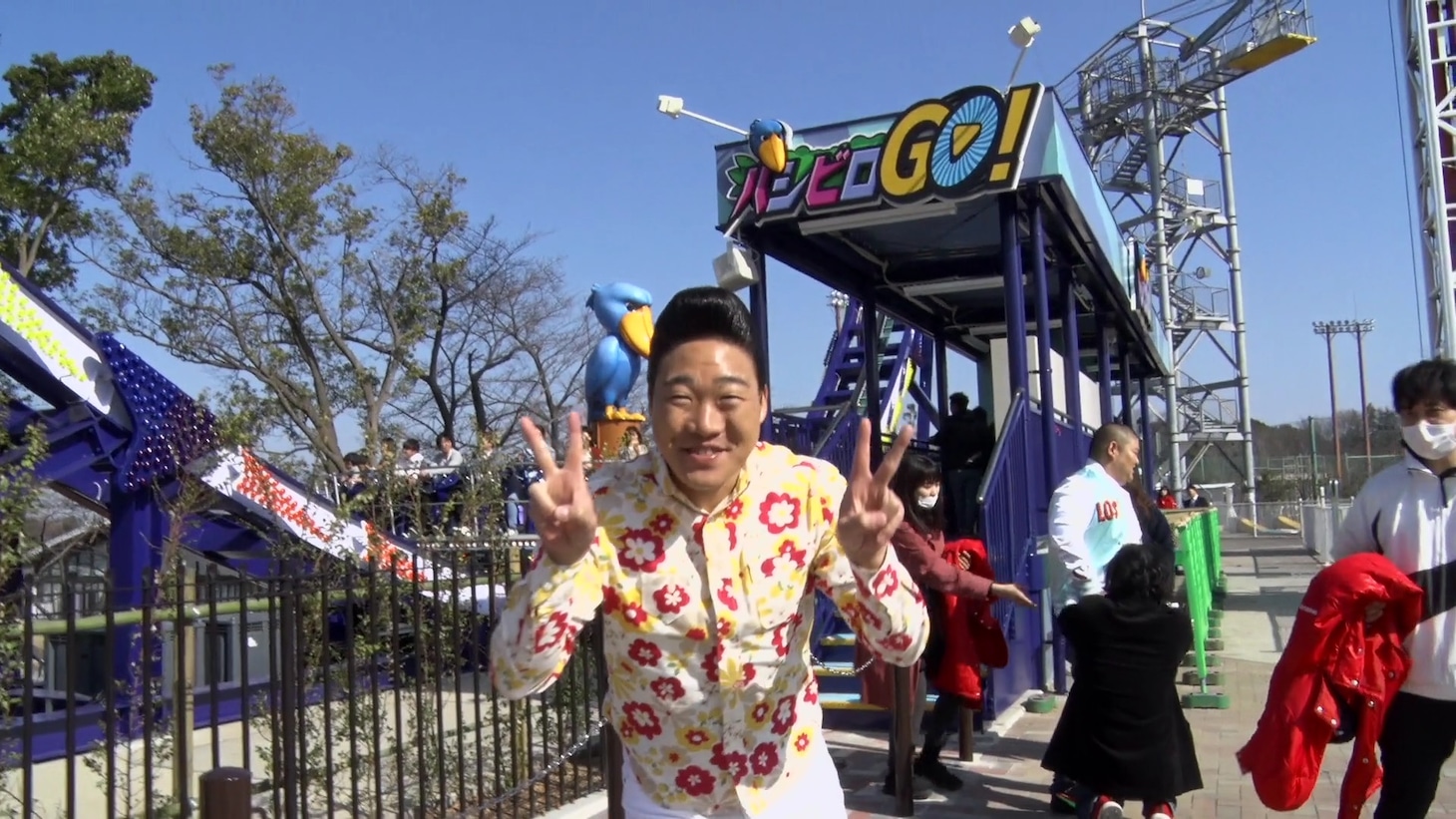 テレビCM「ハシビロさんとみやぞんくん篇」撮影中の様子。