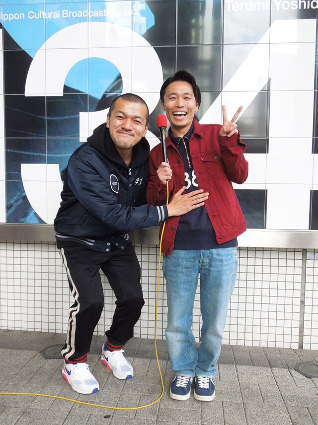 カミナリ。左からまなぶ、たくみ。