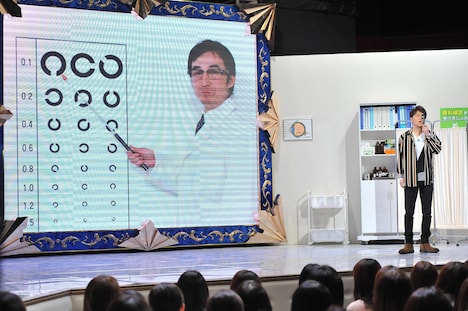 「視力検査」新バージョンを披露する陣内智則。(c)日本テレビ