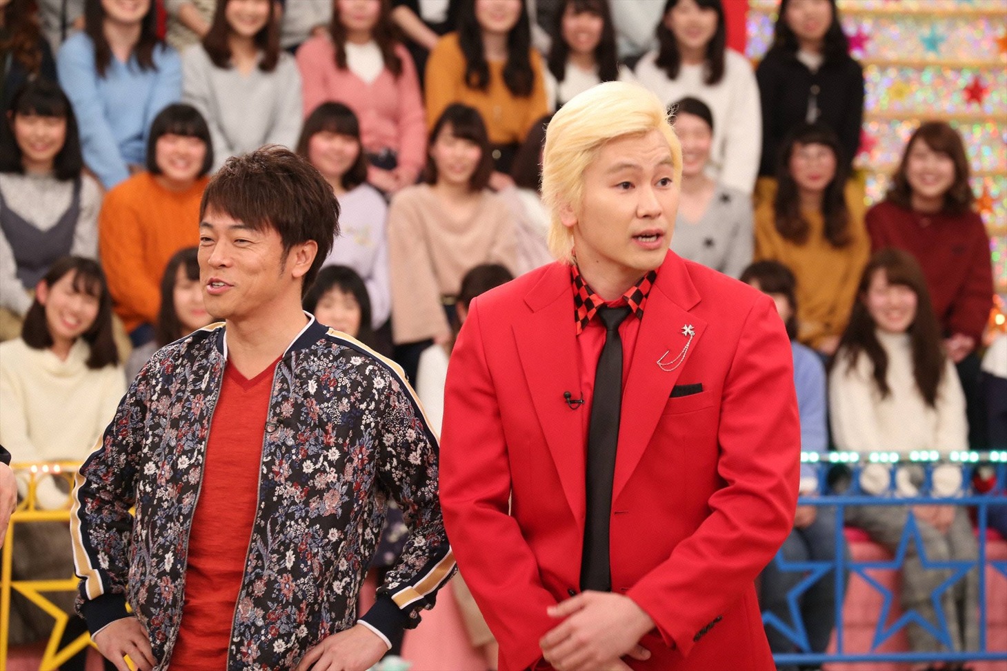 プラスワンゲストの（左から）陣内智則、メイプル超合金カズレーザー。(c)フジテレビ