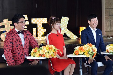 ゲストの(左から)ビビる大木、鈴木奈々、関根勤。(c)TBS
