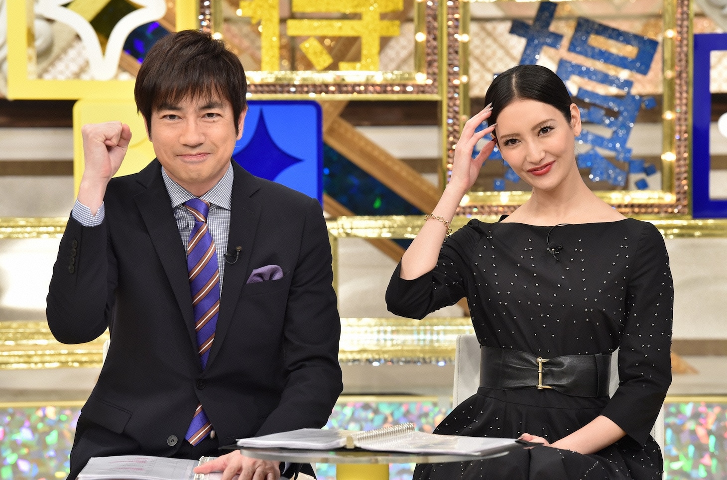 左から羽鳥慎一、菜々緒。(c)日本テレビ