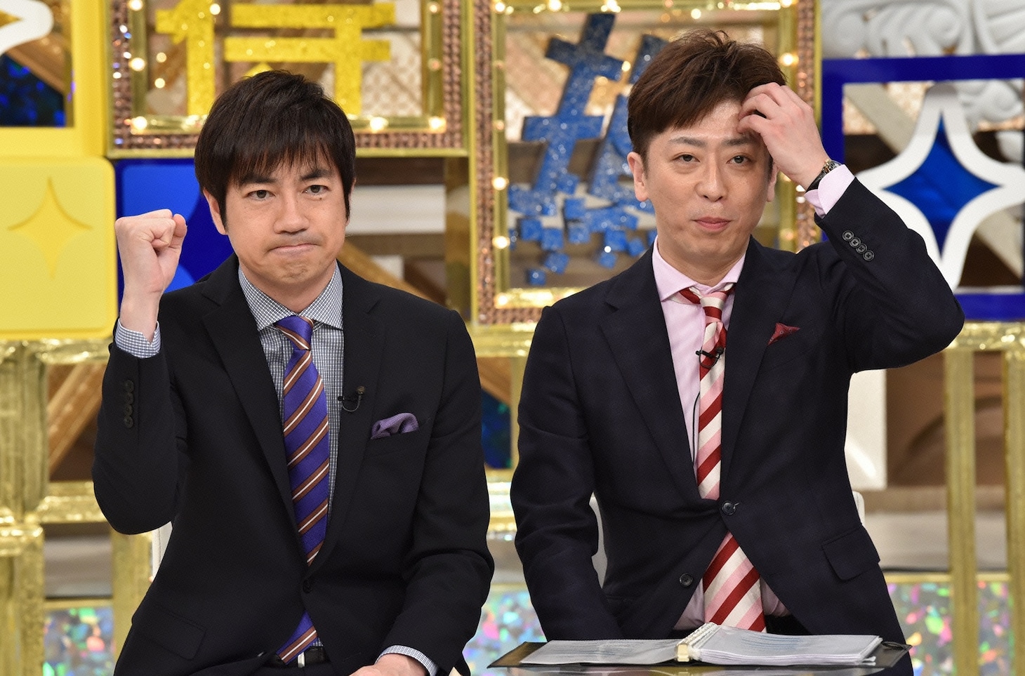 左から羽鳥慎一、フットボールアワー後藤。(c)日本テレビ