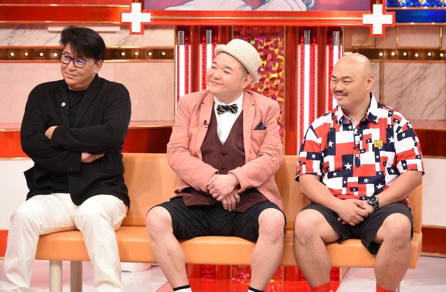 （左から）嶋大輔、内山信二、安田大サーカス・クロちゃん。(c)TBS