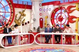 （左から）東野幸治、中島めぐみアナ、岩井ジョニ男、アル北郷、松尾伴内。(c)関西テレビ