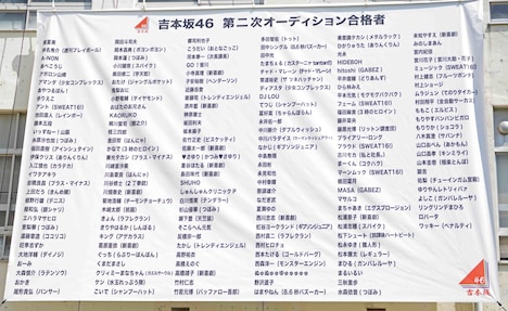 「吉本坂46」メンバーオーディションの2次審査通過者。