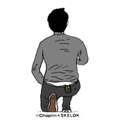 チョップリン×スケロク×梅田ロフトグッズのイラスト。