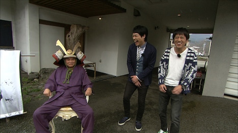 山形を訪れるブラックマヨネーズ吉田（右）、麒麟・川島（中央）。(c)関西テレビ