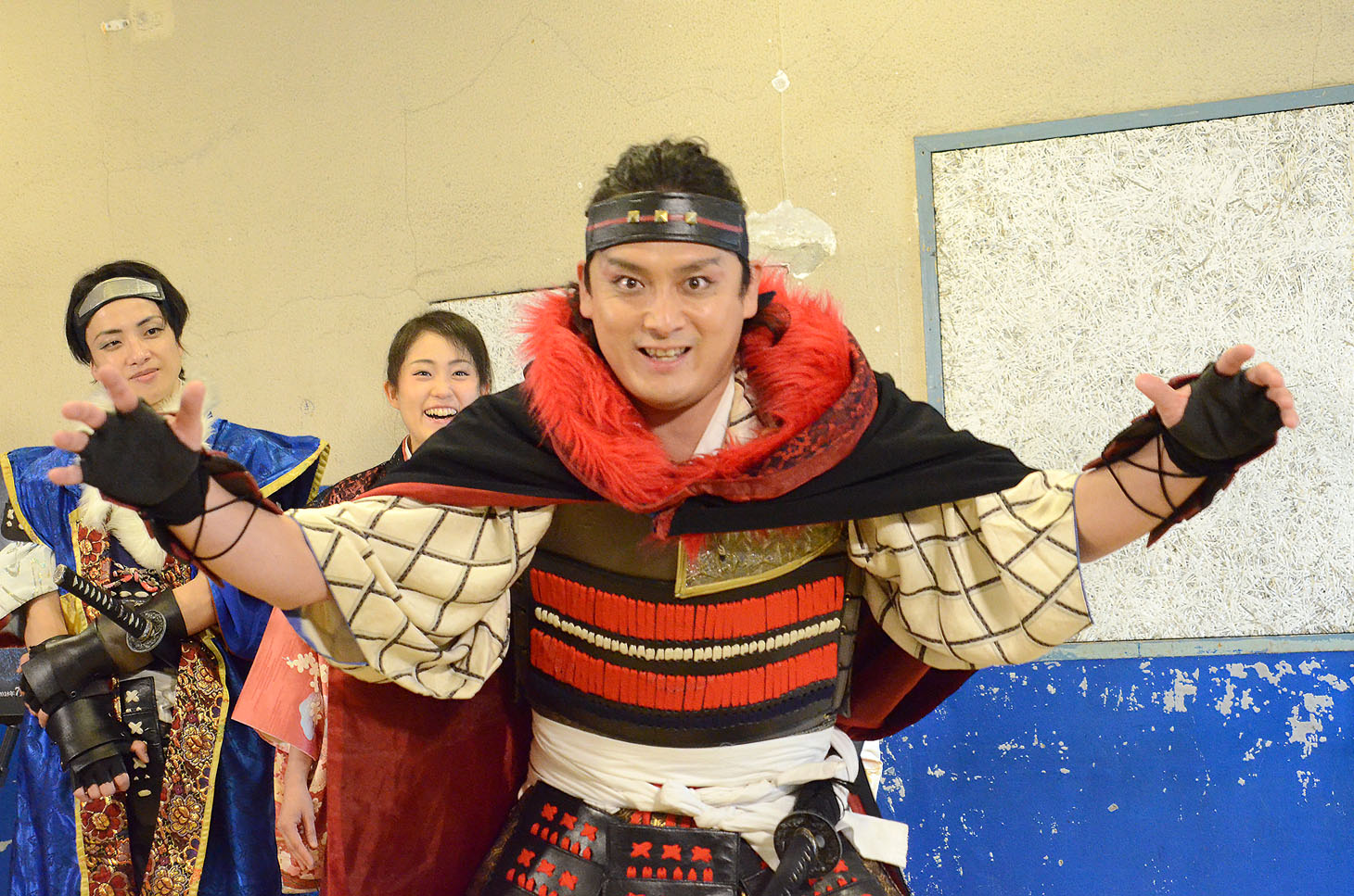「のぶなが」制作発表の途中で登場した武将様。