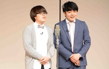 漫才を披露するおちもり。