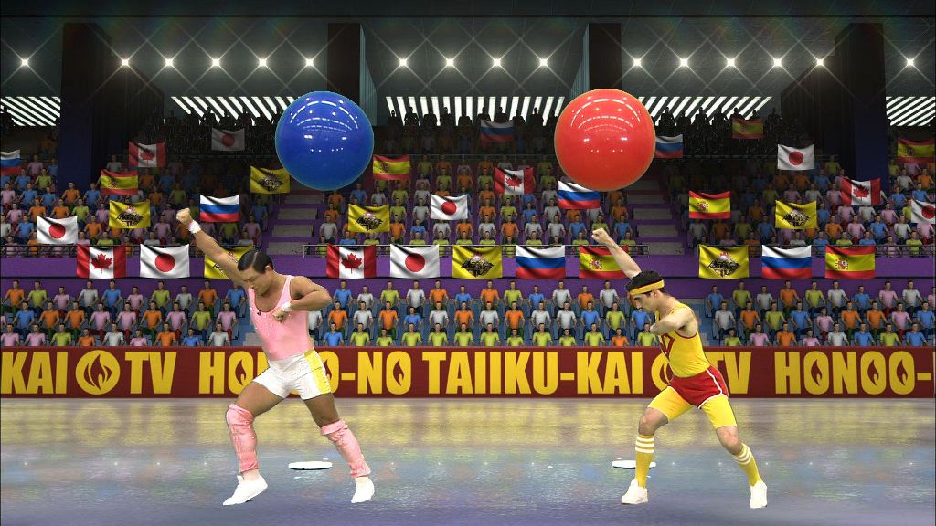 「高速スピン対決」に臨む（左から）オードリー春日、ハビエル・フェルナンデス選手。(c)TBS