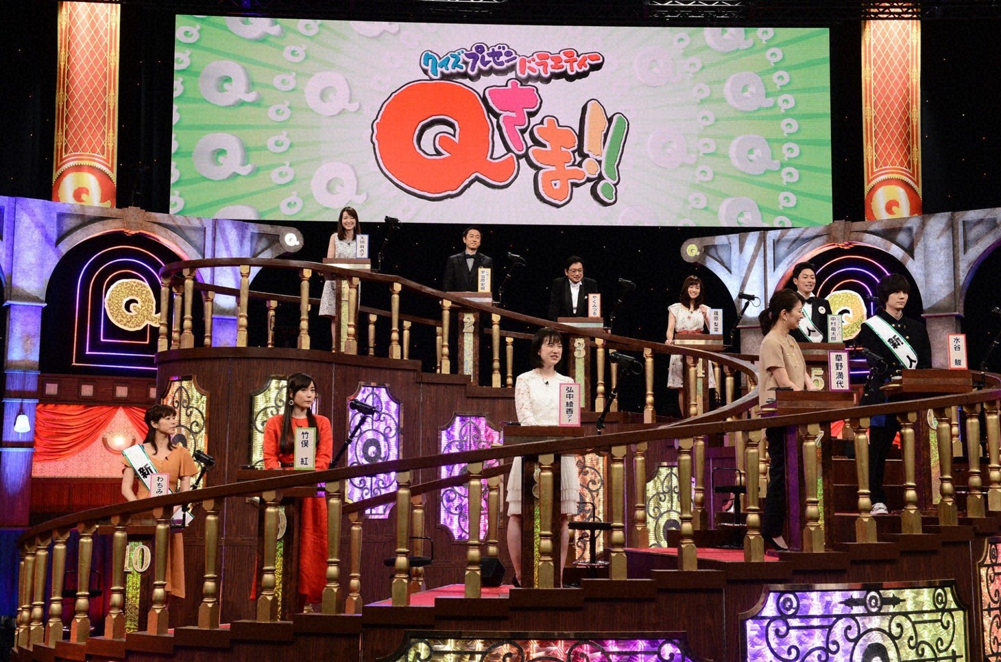 「クイズプレゼンバラエティー Qさま!!」3時間SPの予選Bブロックの出演者たち。(c)テレビ朝日