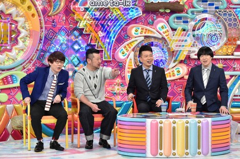 (左から)三四郎・小宮、ケンドーコバヤシ、雨上がり決死隊。(c)テレビ朝日