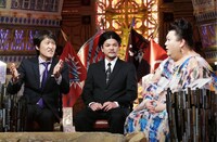 「やりすぎ都市伝説 SS」より、千原ジュニア、Mr.都市伝説 関暁夫、マツコ・デラックス（左から）。(c)テレビ東京