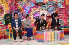 （左から）アンガールズ田中、松井玲奈、雨上がり決死隊。(c)テレビ朝日