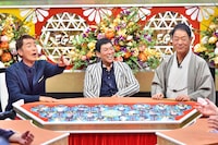 愛すべきレジェンド芸人について語る太平サブロー、明石家さんま、月亭八方（左から）。(c)MBS