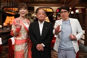 「石橋貴明のたいむとんねる」に出演する、（左から）ミッツ・マングローブ、江夏豊、石橋貴明。(c)フジテレビ
