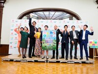 「みんわらウィーク～北海道150年～」開催発表会見の様子。