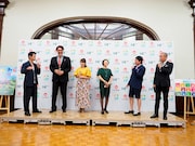 「みんわらウィーク~北海道150年~」開催発表会見の様子。