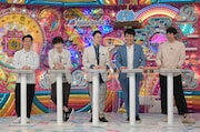 「アメトーーク!」の「立ちトーーク」に出演する(左から)ジャングルポケット太田、インパルス板倉、濱田祐太郎、麒麟・川島、チュートリアル徳井。(c)テレビ朝日