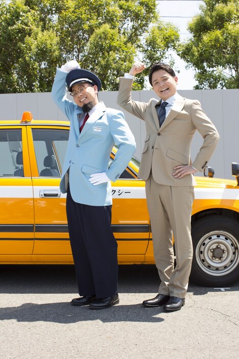 新CM「タクシー篇」撮影中の様子。